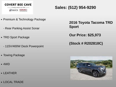 2016 Toyota Tacoma 4WD Double Cab Long Bed V6 Automatic TRD Sport (Natl)