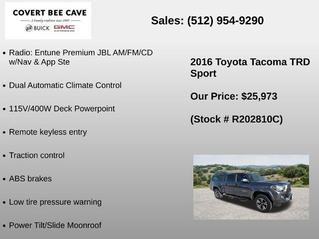 2016 Toyota Tacoma 4WD Double Cab Long Bed V6 Automatic TRD Sport (Natl)