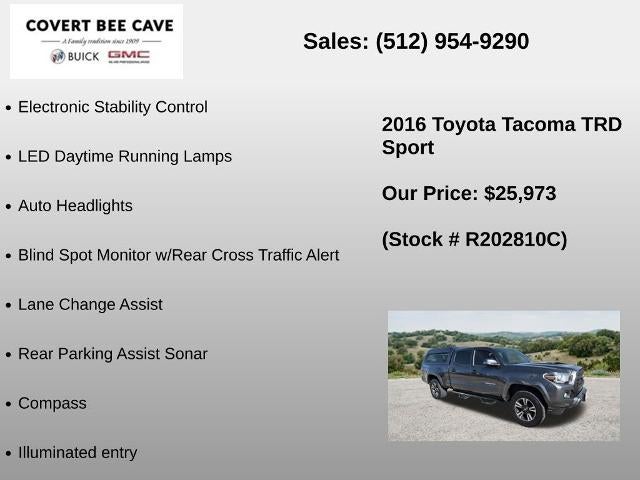 2016 Toyota Tacoma 4WD Double Cab Long Bed V6 Automatic TRD Sport (Natl)
