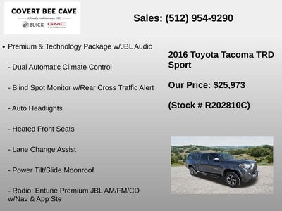 2016 Toyota Tacoma 4WD Double Cab Long Bed V6 Automatic TRD Sport (Natl)