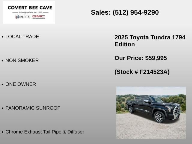 2025 Toyota Tundra 4WD 4WD 1794 Edition CrewMax 5.5' Bed (Natl)