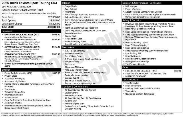 2025 Buick Envista FWD 4dr Sport Touring