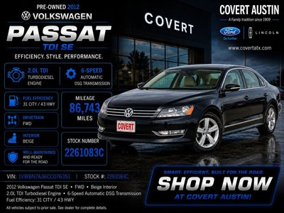 2012 Volkswagen Passat TDI SE