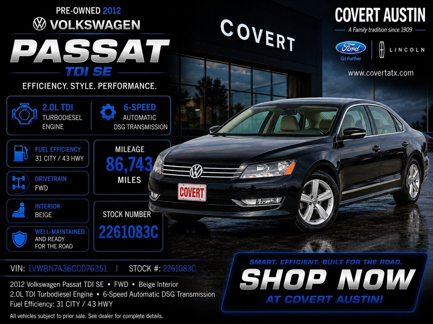 2012 Volkswagen Passat TDI SE